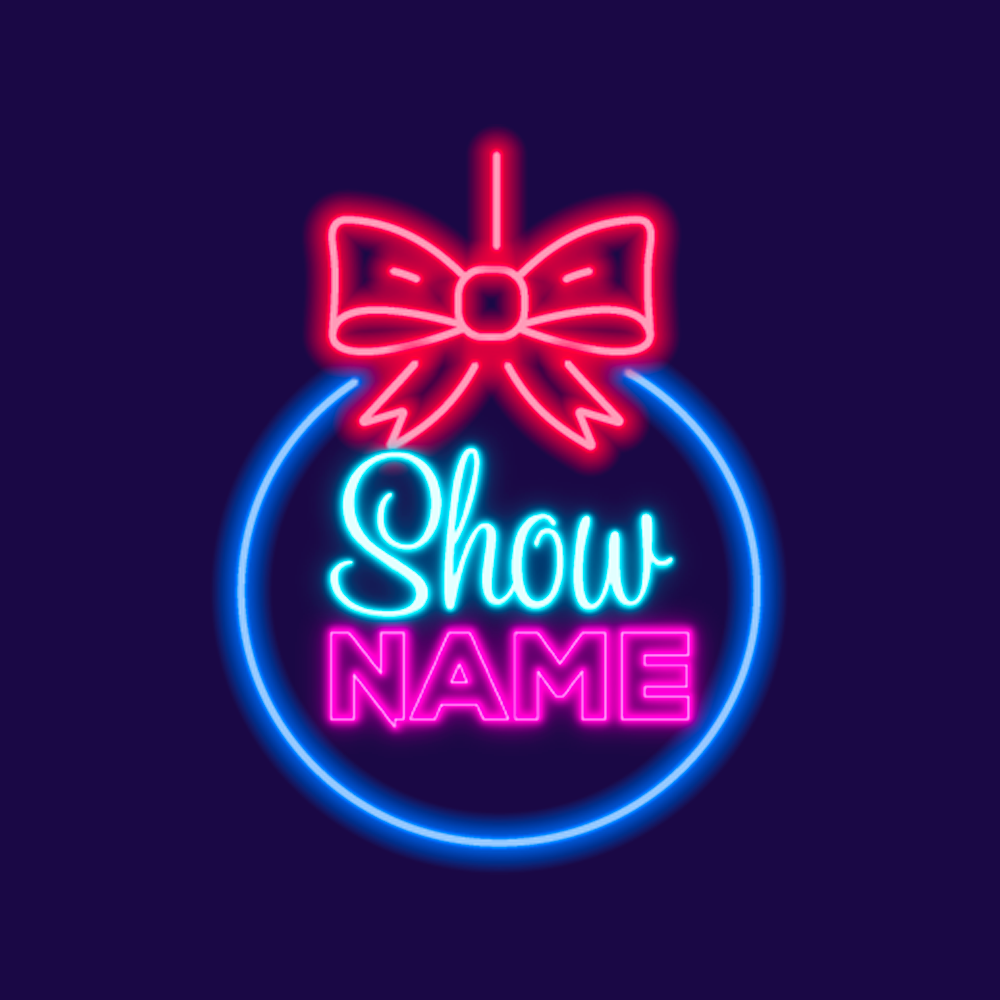 Neon Bow Ornament